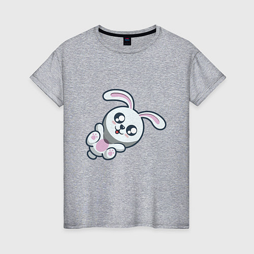 Женская футболка Кролик - Ушастик / Меланж – фото 1