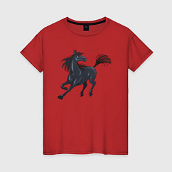 Женская футболка Лошадь мустанг