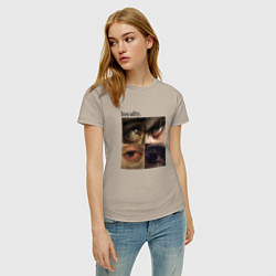 Футболка хлопковая женская Искусство и глаза, цвет: миндальный — фото 2