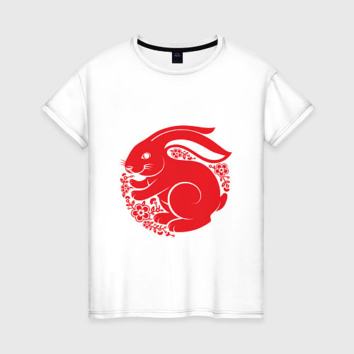 Женская футболка Bunny - Red / Белый – фото 1