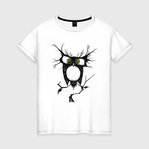 Женская футболка Сова и безумие / Белый – фото 1