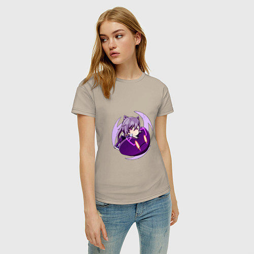 Женская футболка Кэ Цин и ручной слайм / Миндальный – фото 3