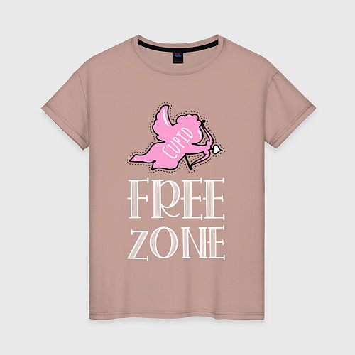 Женская футболка Cupid free zone / Пыльно-розовый – фото 1