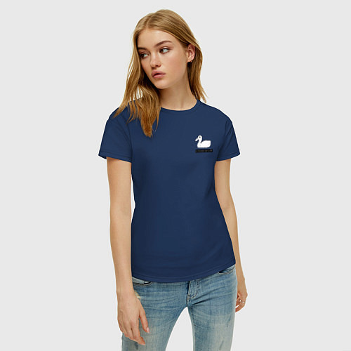 Женская футболка По течению как лебедь / Тёмно-синий – фото 3