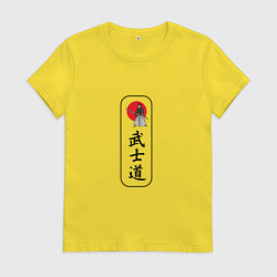 Футболка хлопковая женская Бусидо, цвет: желтый