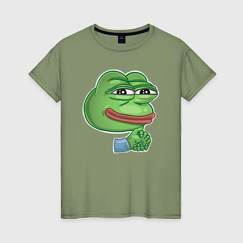Женская футболка Лягушонок Пепе хитрит / Авокадо – фото 1