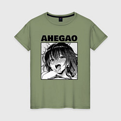 Женская футболка Ахегао: девушка