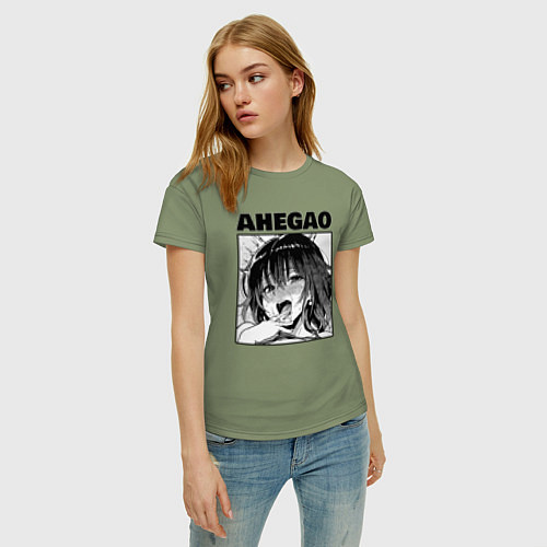 Женская футболка Ахегао: девушка / Авокадо – фото 3