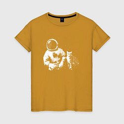 Женская футболка Космонавт с котом