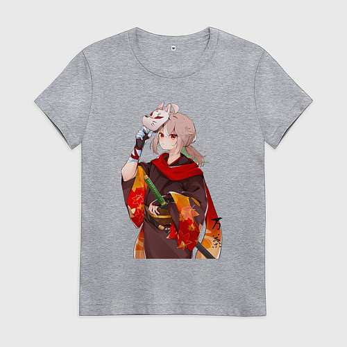 Женская футболка Каэдэхара Кадзуха с мечом / Меланж – фото 1