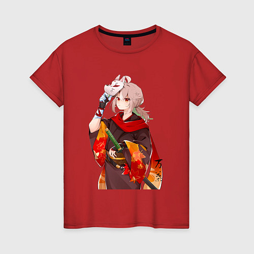 Женская футболка Каэдэхара Кадзуха с мечом / Красный – фото 1