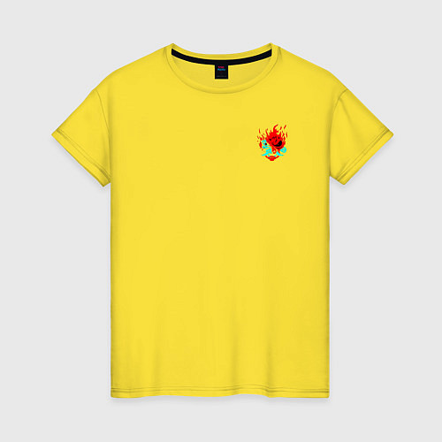 Женская футболка Лого Самурай из Киберпанка 2077 / Желтый – фото 1