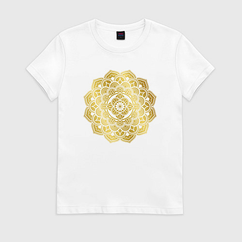 Женская футболка Золотая мандала - Удача / Белый – фото 1