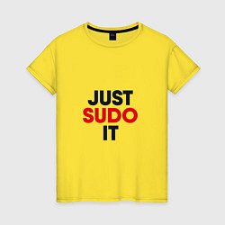 Футболка хлопковая женская Just sudo, цвет: желтый