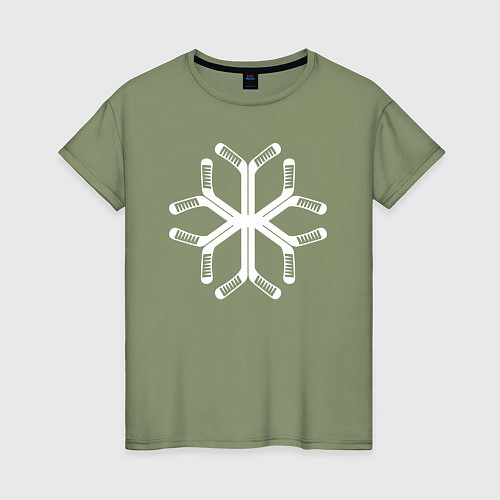 Женская футболка Снежинка из клюшек / Авокадо – фото 1