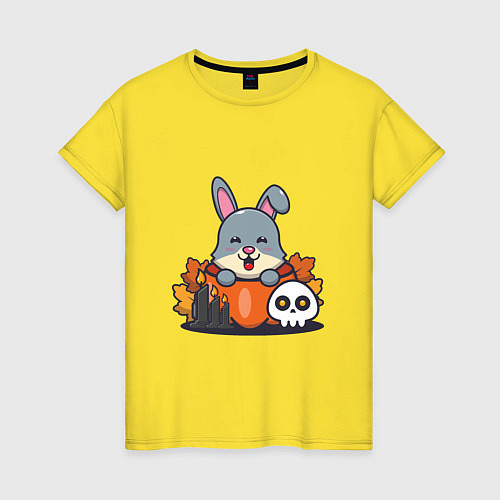 Женская футболка Rabbit halloween / Желтый – фото 1