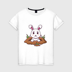 Женская футболка Кролик в норке