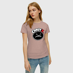 Футболка хлопковая женская Onyx - black logo, цвет: пыльно-розовый — фото 2