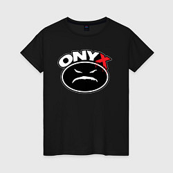 Футболка хлопковая женская Onyx - black logo, цвет: черный