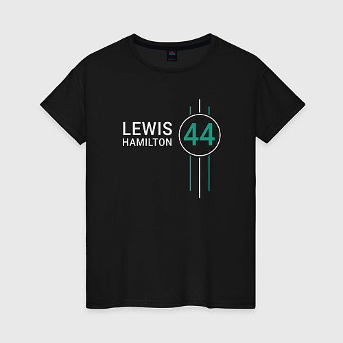Женская футболка Льюис Хэмилтон 44 Формула 1 / Черный – фото 1