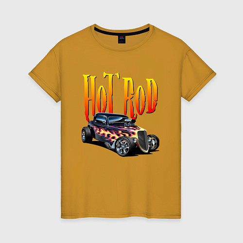 Женская футболка Hot Rod - Power / Горчичный – фото 1