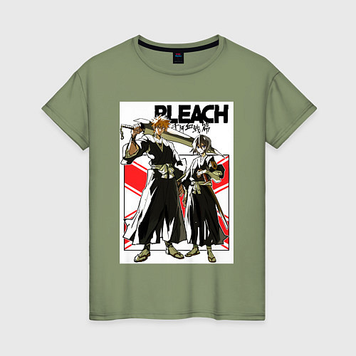 Женская футболка Ичиго и Рукия - Блич / Авокадо – фото 1
