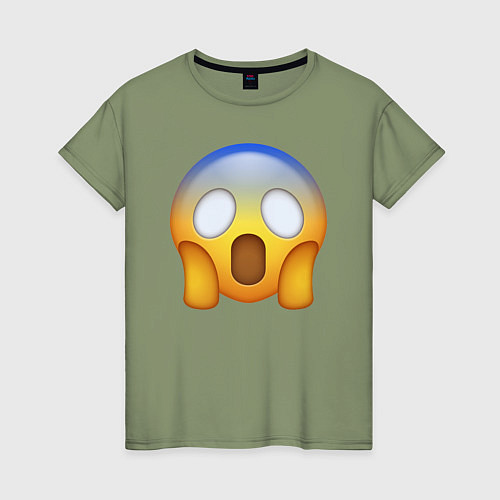 Женская футболка Эмодзи - страх / Авокадо – фото 1