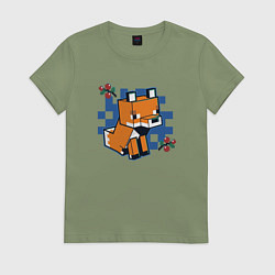 Женская футболка Лиса из Майнкрафта