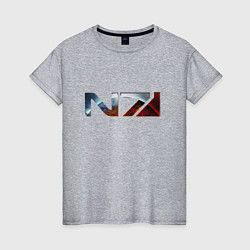 Футболка хлопковая женская Mass Effect N7 -Shooter, цвет: меланж