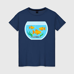 Женская футболка Аквариум и золотые рыбки