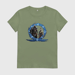 Женская футболка Сын и отец GoW Ragnarok