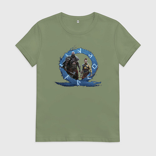 Женская футболка Сын и отец GoW Ragnarok / Авокадо – фото 1