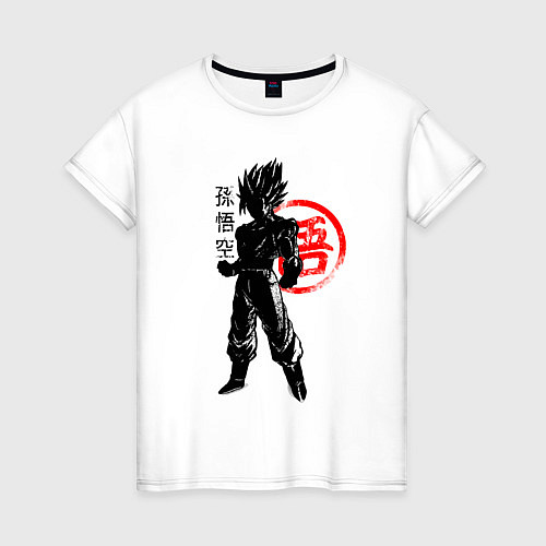 Женская футболка Goku Son - Dragon Ball - Warrior / Белый – фото 1