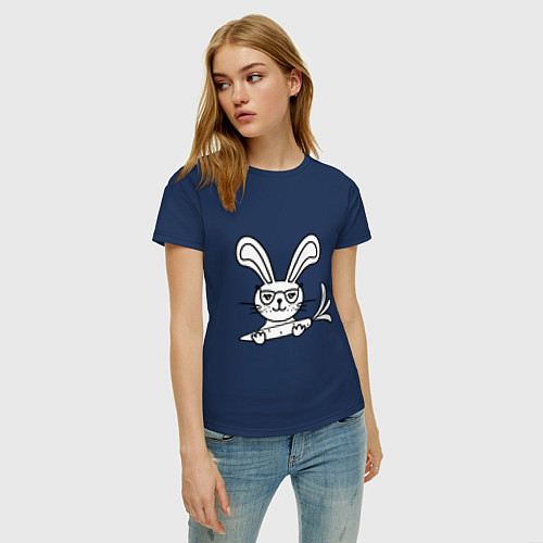 Женская футболка Держи морковку / Тёмно-синий – фото 3