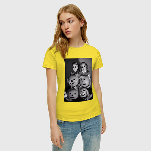 Женская футболка Криповые детки хэллоуин / Желтый – фото 3