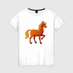 Футболка хлопковая женская Добрый конь, цвет: белый