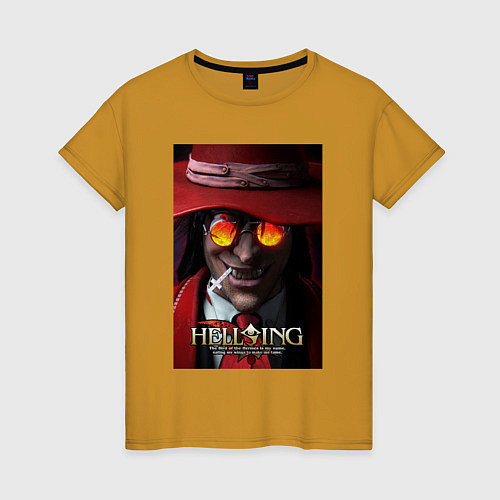 Женская футболка Hellsing - Alucard face / Горчичный – фото 1