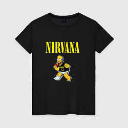 Футболка хлопковая женская Гомер Nirvana, цвет: черный