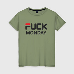 Женская футболка Fuck monday, anti-brand, fila