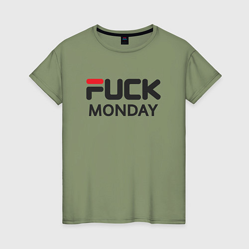 Женская футболка Fuck monday, anti-brand, fila / Авокадо – фото 1