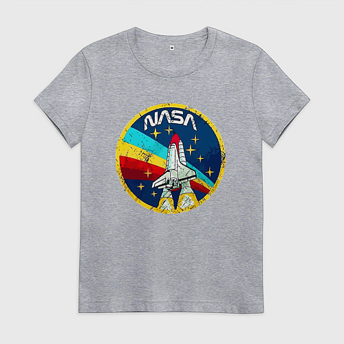 Женская футболка NASA - emblem - USA / Меланж – фото 1