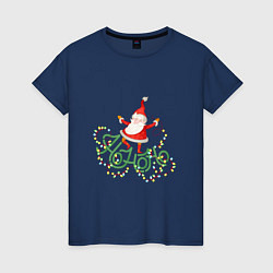 Женская футболка Танцующий дед Мороз С Новым годом!