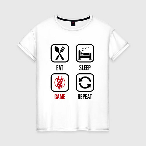 Женская футболка Eat - sleep - Dead Space - repeat / Белый – фото 1