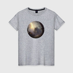 Женская футболка Жуткий дом и полная луна