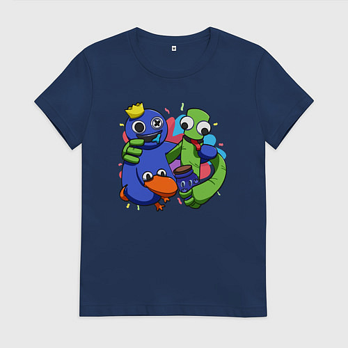Женская футболка Персонажи игры Радужные друзья / Тёмно-синий – фото 1