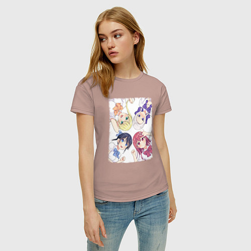 Женская футболка Девушки Наоя - Мои девушки / Пыльно-розовый – фото 3