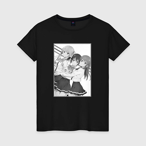 Женская футболка Нагиса с Рикой и Саки - Мои девушки / Черный – фото 1
