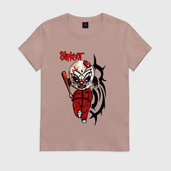 Футболка хлопковая женская Slipknot fan, цвет: пыльно-розовый