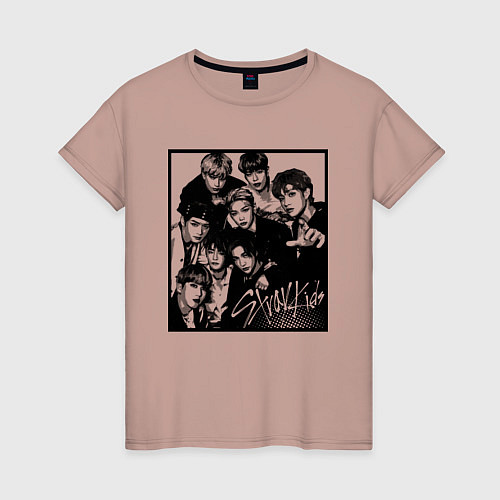 Женская футболка Stray Kids Halftone Art / Пыльно-розовый – фото 1