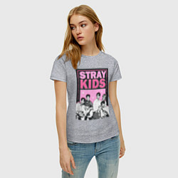 Футболка хлопковая женская Stray Kids boy band, цвет: меланж — фото 2